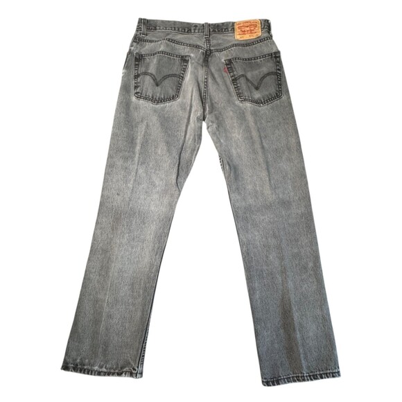 VTG Levis 505 Jeans Men 33x30 Black Marbled Regular Straight Leg Denim Y2K STAIN - Picture 2 of 13